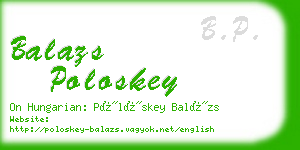 balazs poloskey business card